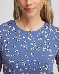 Chico's Clothing Printed Elbow Sleeve Tee