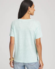Chico's Clothing Linen Embellished Parrot Easy Tee