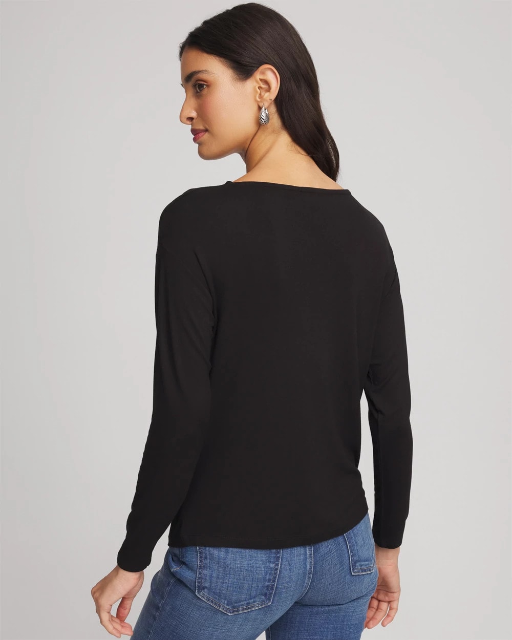 Chico's Clothing Embellished Cowlneck Dolman Tee