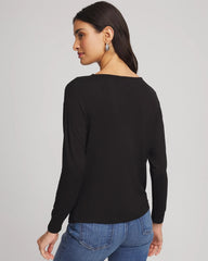 Chico's Clothing Embellished Cowlneck Dolman Tee
