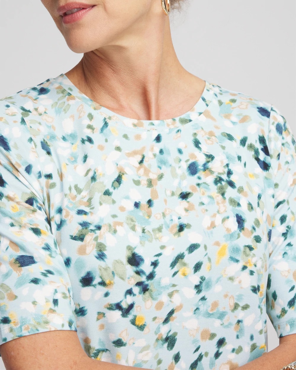 Chico's Clothing Touch of Cool™ Elbow-Sleeve Perfect Tee