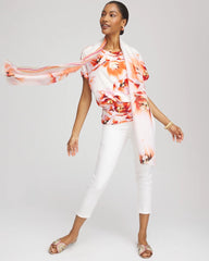 Chico's Clothing Touch of Cool™ Tropical Ruched Banded Hem Top