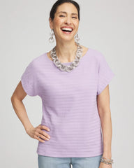 Chico's Clothing Cap Sleeve Textured Tee