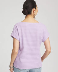 Chico's Clothing Cap Sleeve Textured Tee