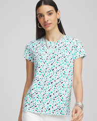 Chico's Clothing Polka-Dot Crewneck Perfect Tee