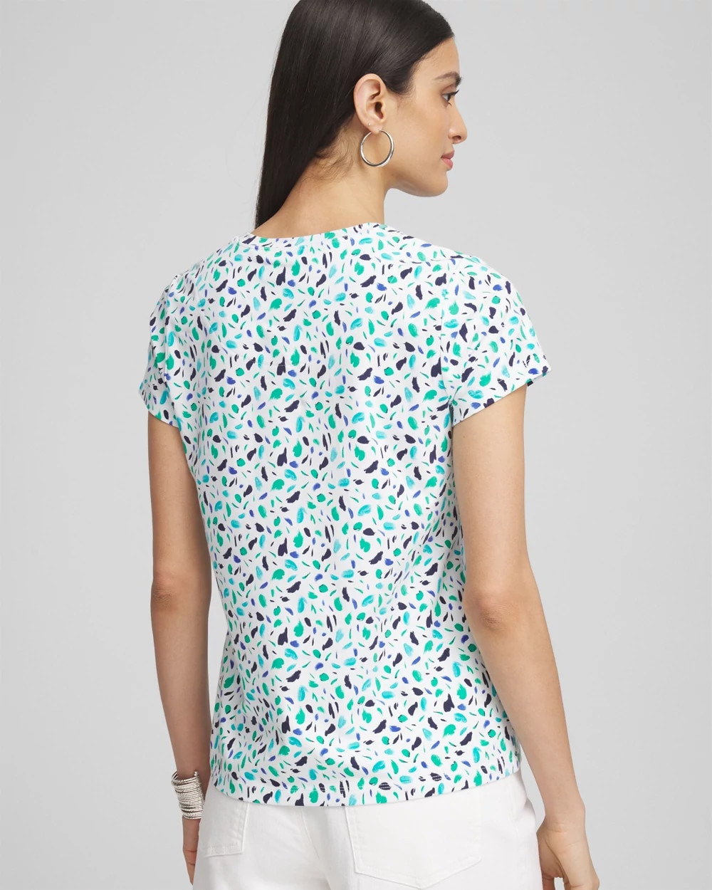 Chico's Clothing Polka-Dot Crewneck Perfect Tee