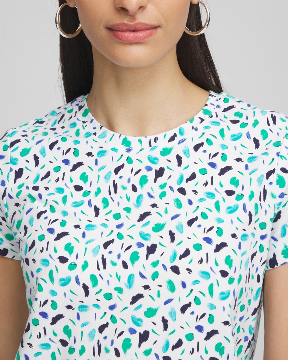 Chico's Clothing Polka-Dot Crewneck Perfect Tee