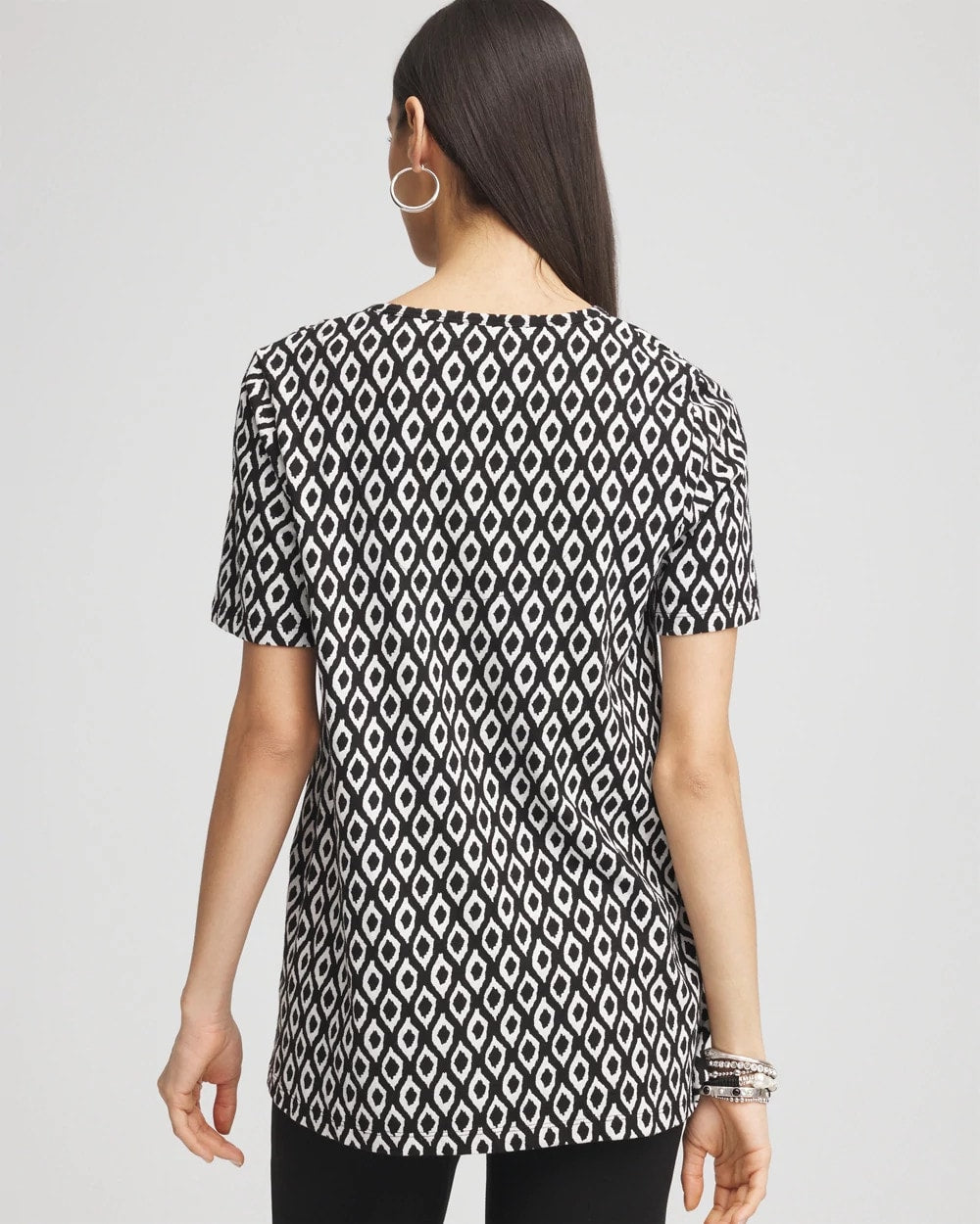 Chico's Clothing Graphic Slub V-Neck Tee