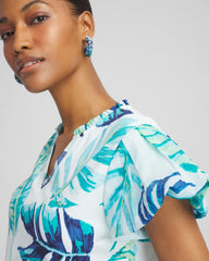 Chico's Clothing Notch Neck Cap Sleeve Tee