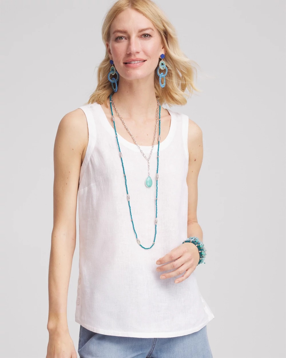 Chico's Clothing Sleeveless Linen Tank Top