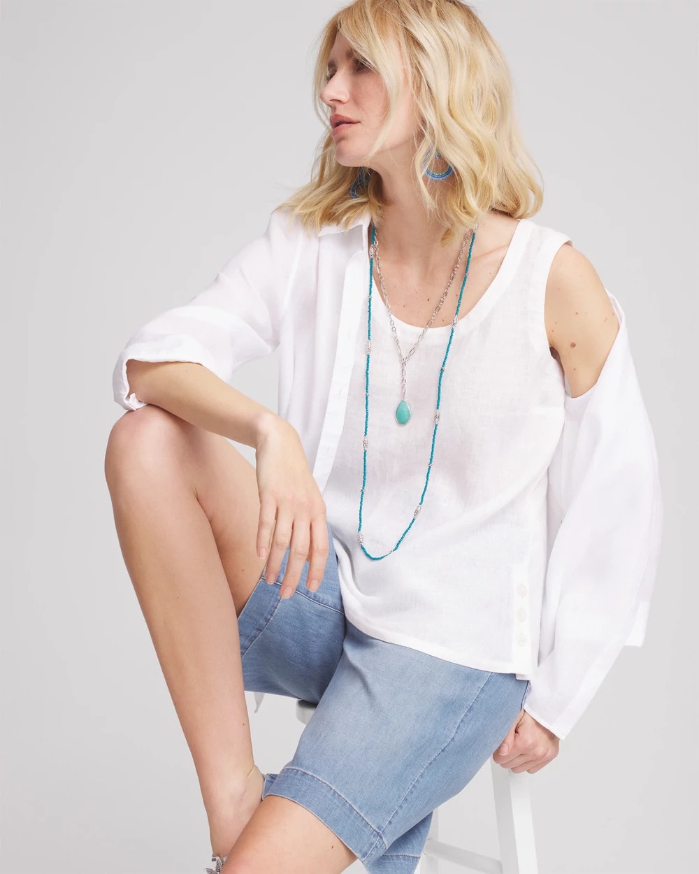 Chico's Clothing Sleeveless Linen Tank Top