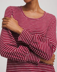 Chico's Clothing Smocked-Sleeve Cotton-Slub Tee