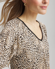 Chico's Clothing Leopard Braided Linen Top
