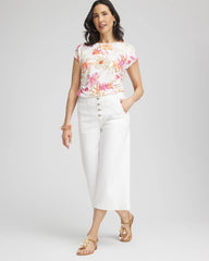Chico's Clothing Touch of Cool™ Tropical Floral Dolman Tee