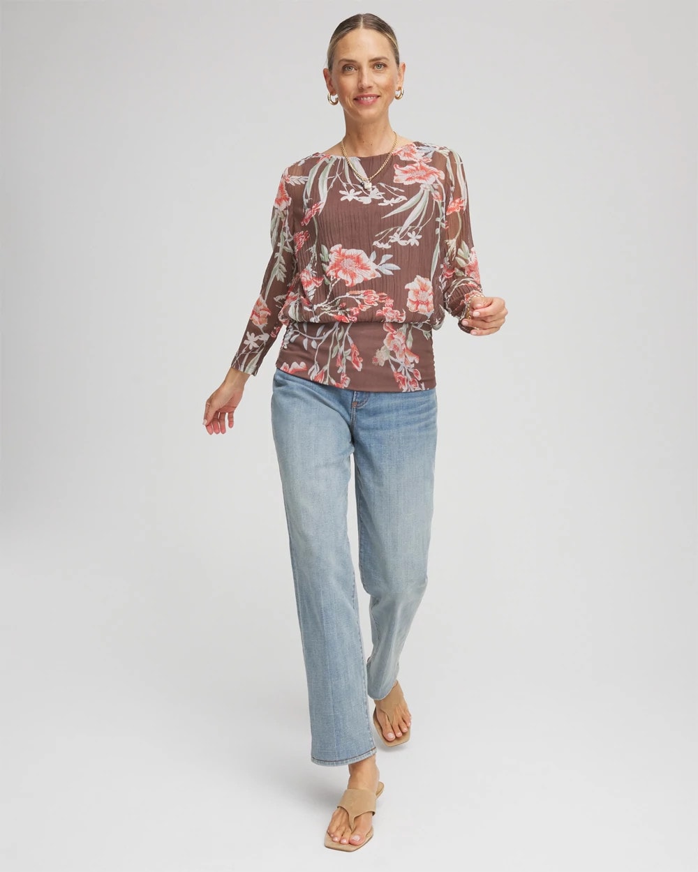 Chico's Clothing Textured Banded-Hem Top