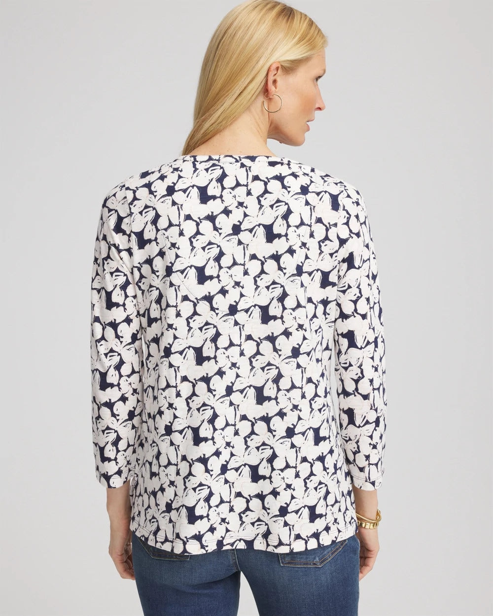 Chico's Clothing Slub Splitneck Henley Tee