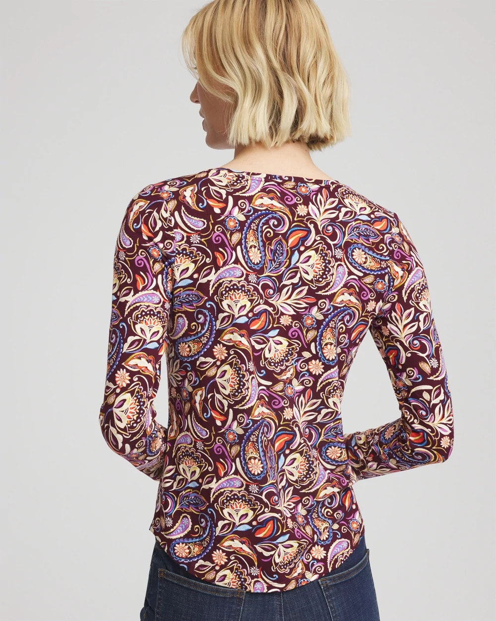 Chico's Clothing Paisley Touch of Cool™ V-Neck Layering Tee