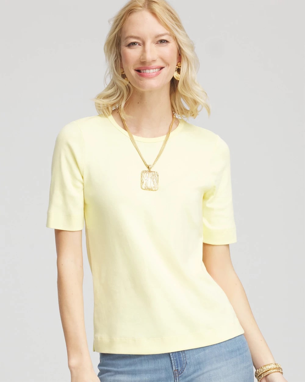 Chico's Clothing Classic Fit Pima Cotton Tee