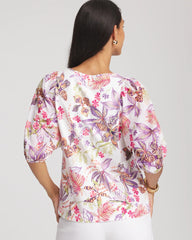 Chico's Clothing Floral Dolman Sleeve Knit Top