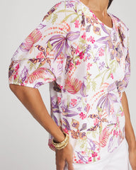 Chico's Clothing Floral Dolman Sleeve Knit Top