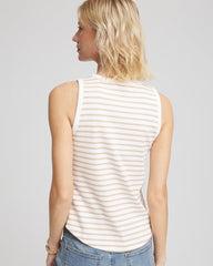 Chico's Clothing Striped Ribbed High-Neck Tank