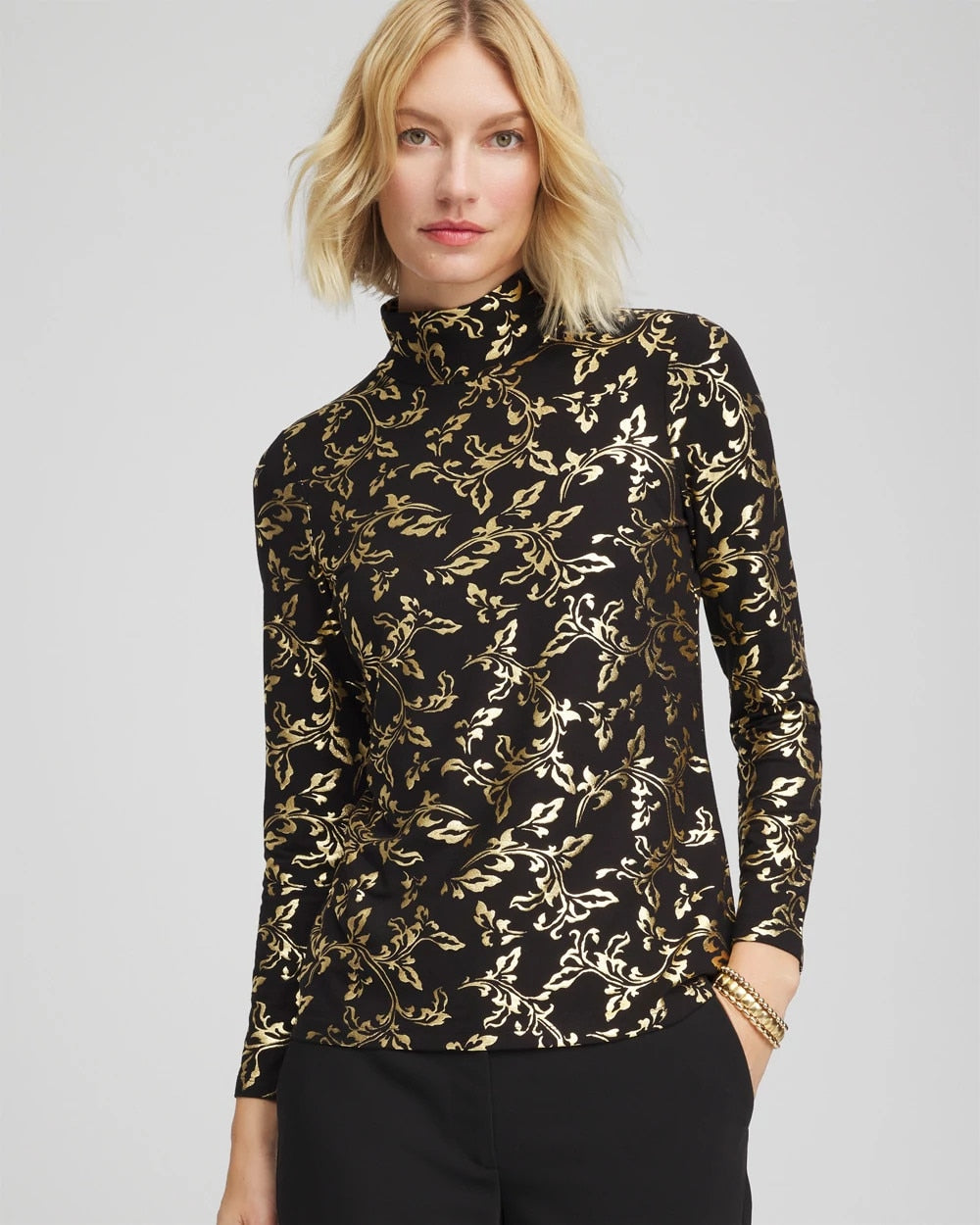 Chico's Clothing Touch of Cool™ Mockneck Layering Tee