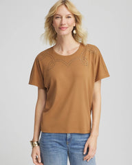 Chico's Clothing Studded Tapered Dolman Top