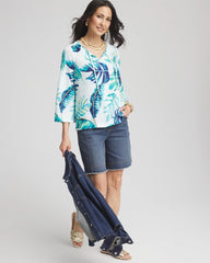 Chico's Clothing Tie-Front Forward Seam Top