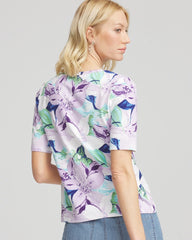 Chico's Clothing Lily Print V-Neck Perfect Tee