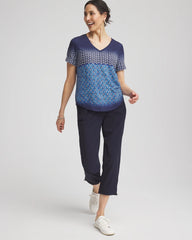 Chico's Clothing Zenergy® Graphic Ombre V-Neck Tee