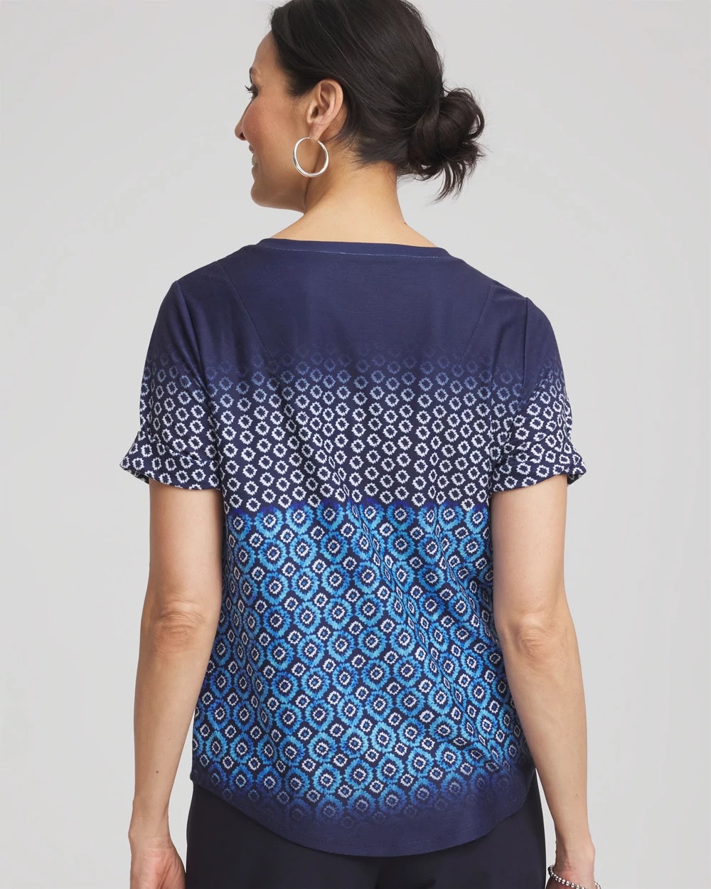 Chico's Clothing Zenergy® Graphic Ombre V-Neck Tee