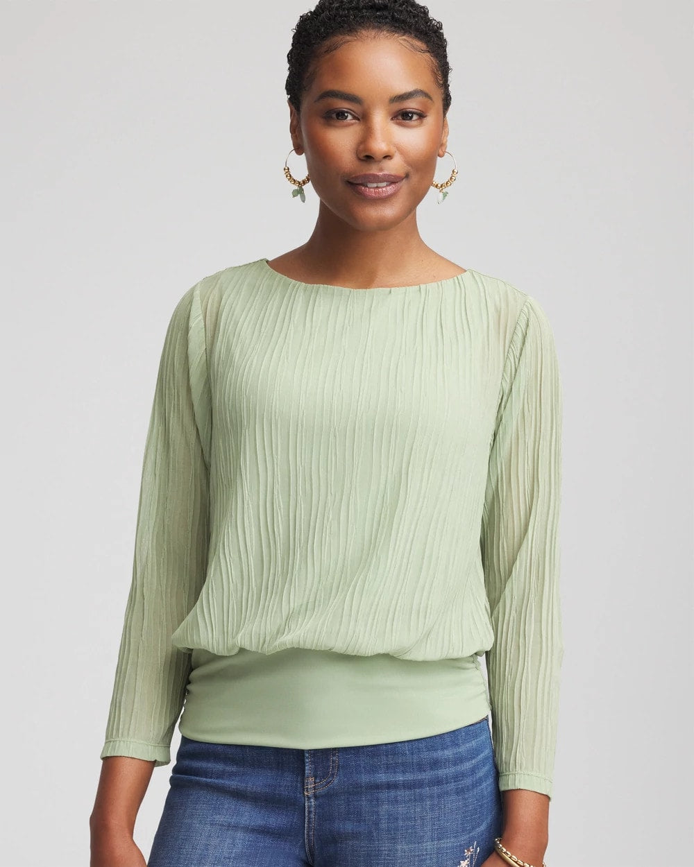 Chico's Clothing Touch of Cool™ Textured Banded-Hem Top