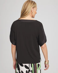 Chico's Clothing Jersey & Satin Dolman Tee