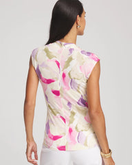Chico's Clothing Watercolor Print Surplice Top