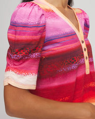 Chico's Clothing Rio Sunset Henley Tee