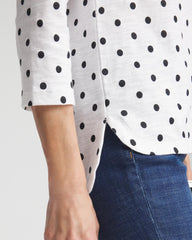 Chico's Clothing Polka-Dot Slub Scoop-Neck Tee
