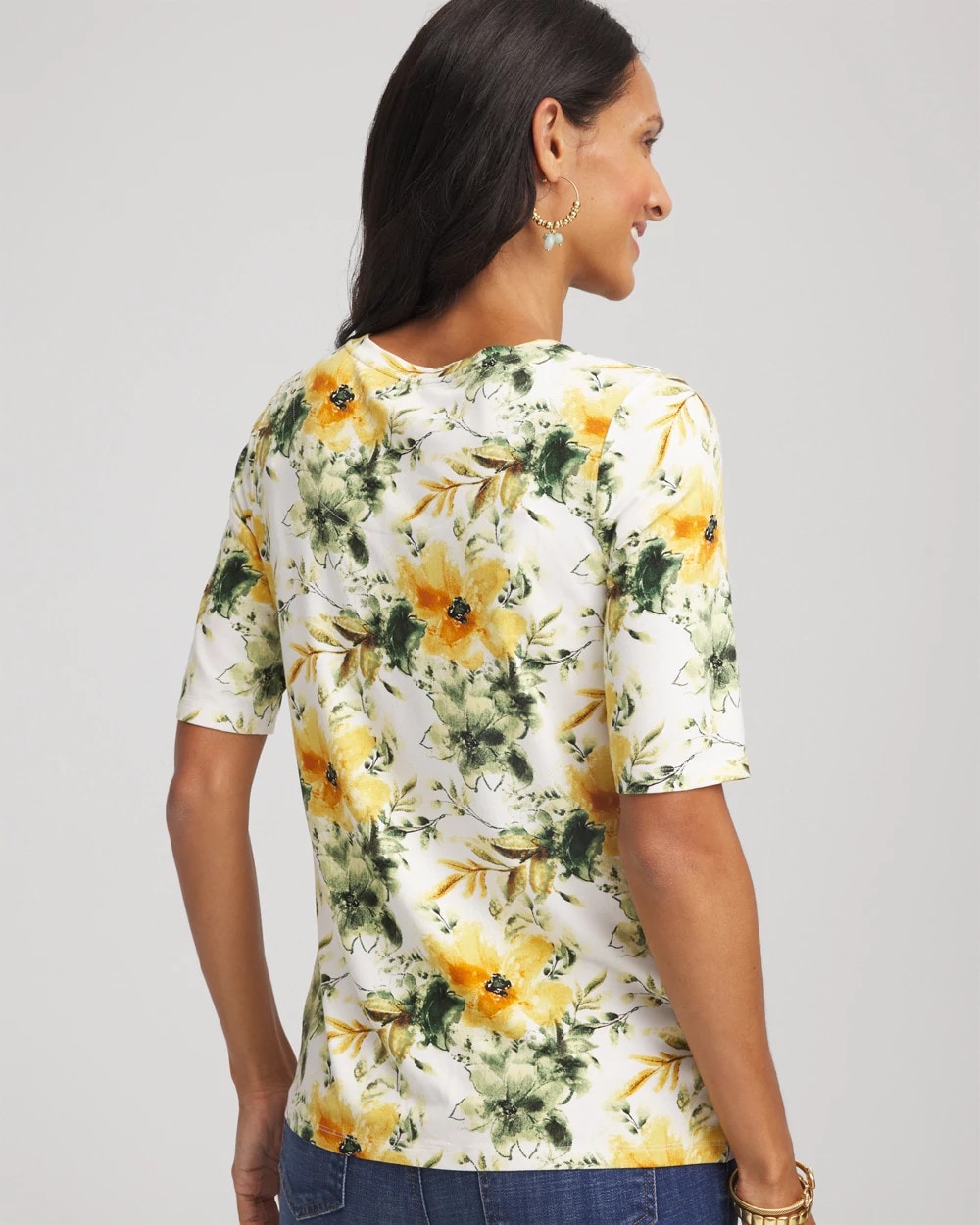 Chico's Clothing Touch of Cool™ Elbow-Sleeve Perfect Tee