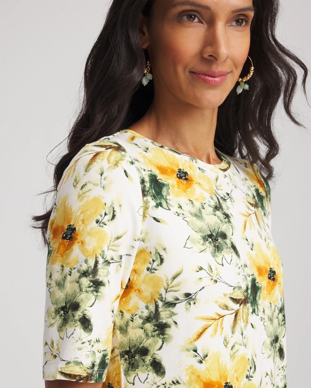 Chico's Clothing Touch of Cool™ Elbow-Sleeve Perfect Tee