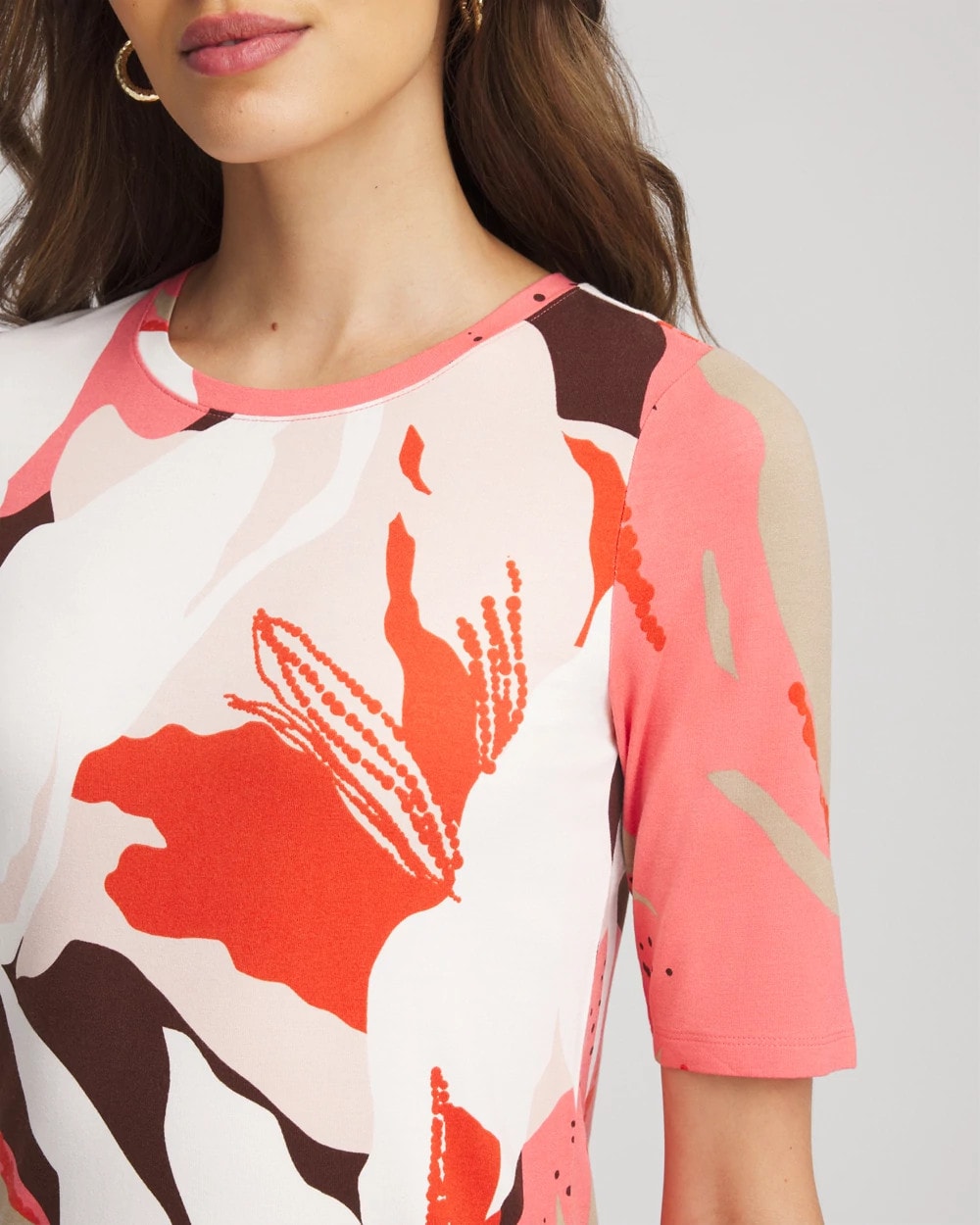 Chico's Clothing Touch of Cool™ Elbow-Sleeve Perfect Tee