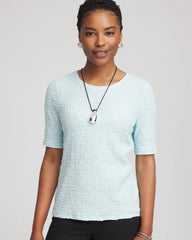 Chico's Clothing Textured Short-Sleeve Tee