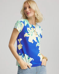 Chico's Clothing Floral Crewneck Perfect Tee