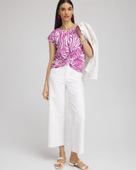 Chico's Clothing Jungle Inverted Knot Front Tee