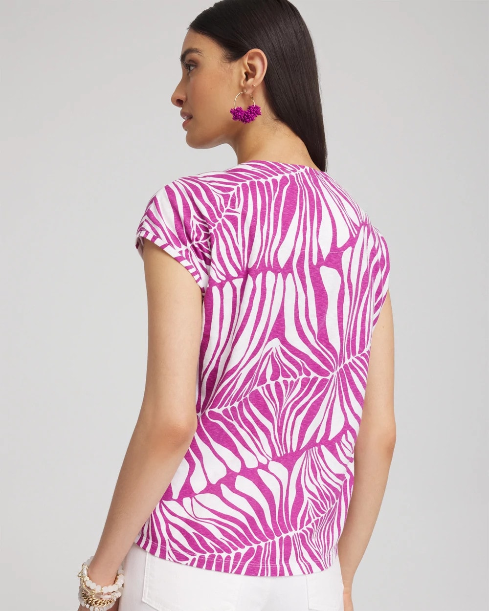 Chico's Clothing Jungle Inverted Knot Front Tee