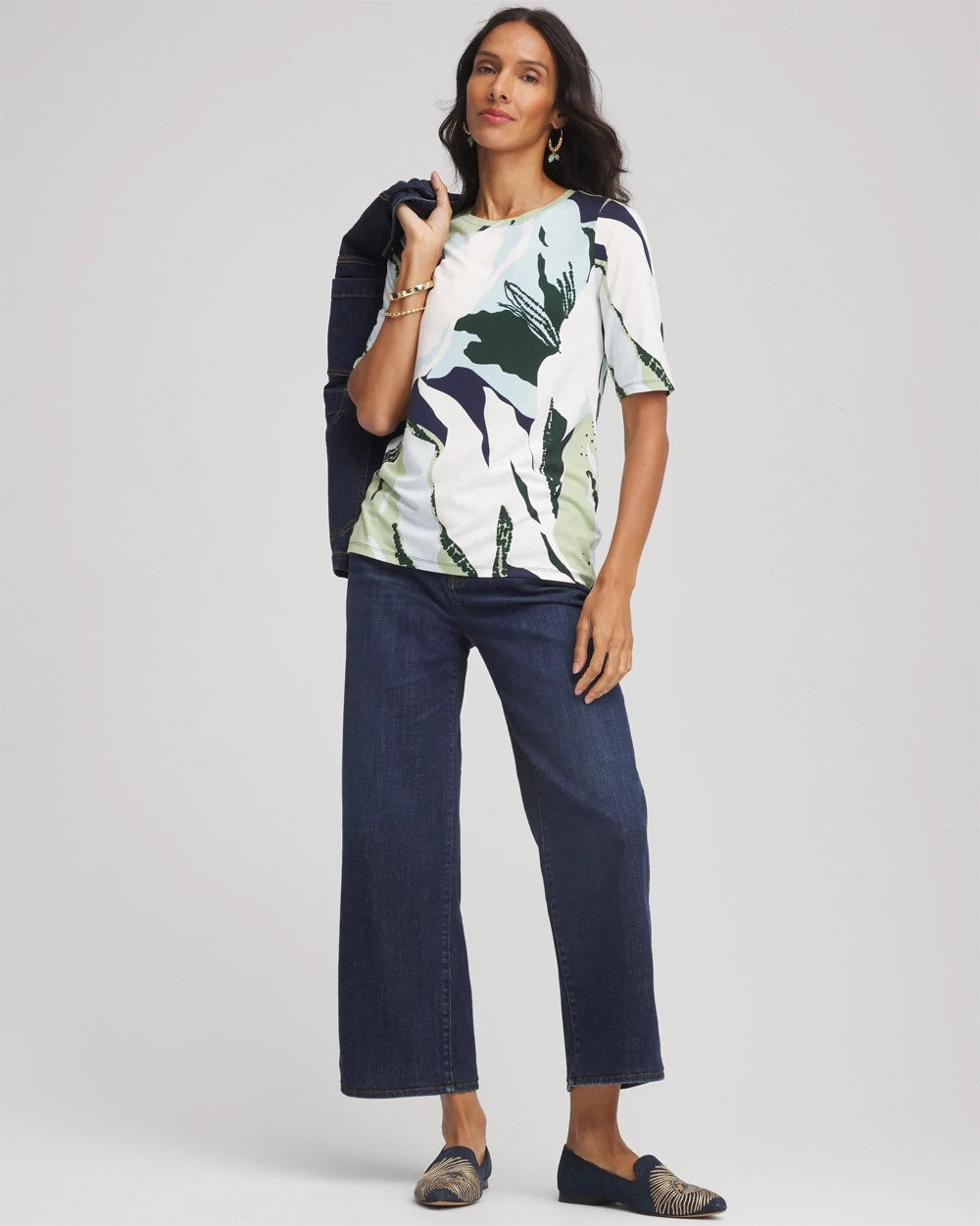Chico's Clothing Touch of Cool™ Elbow-Sleeve Perfect Tee