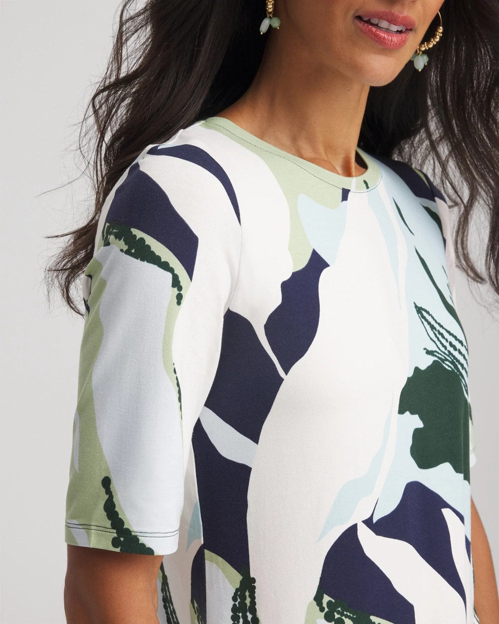 Chico's Clothing Touch of Cool™ Elbow-Sleeve Perfect Tee