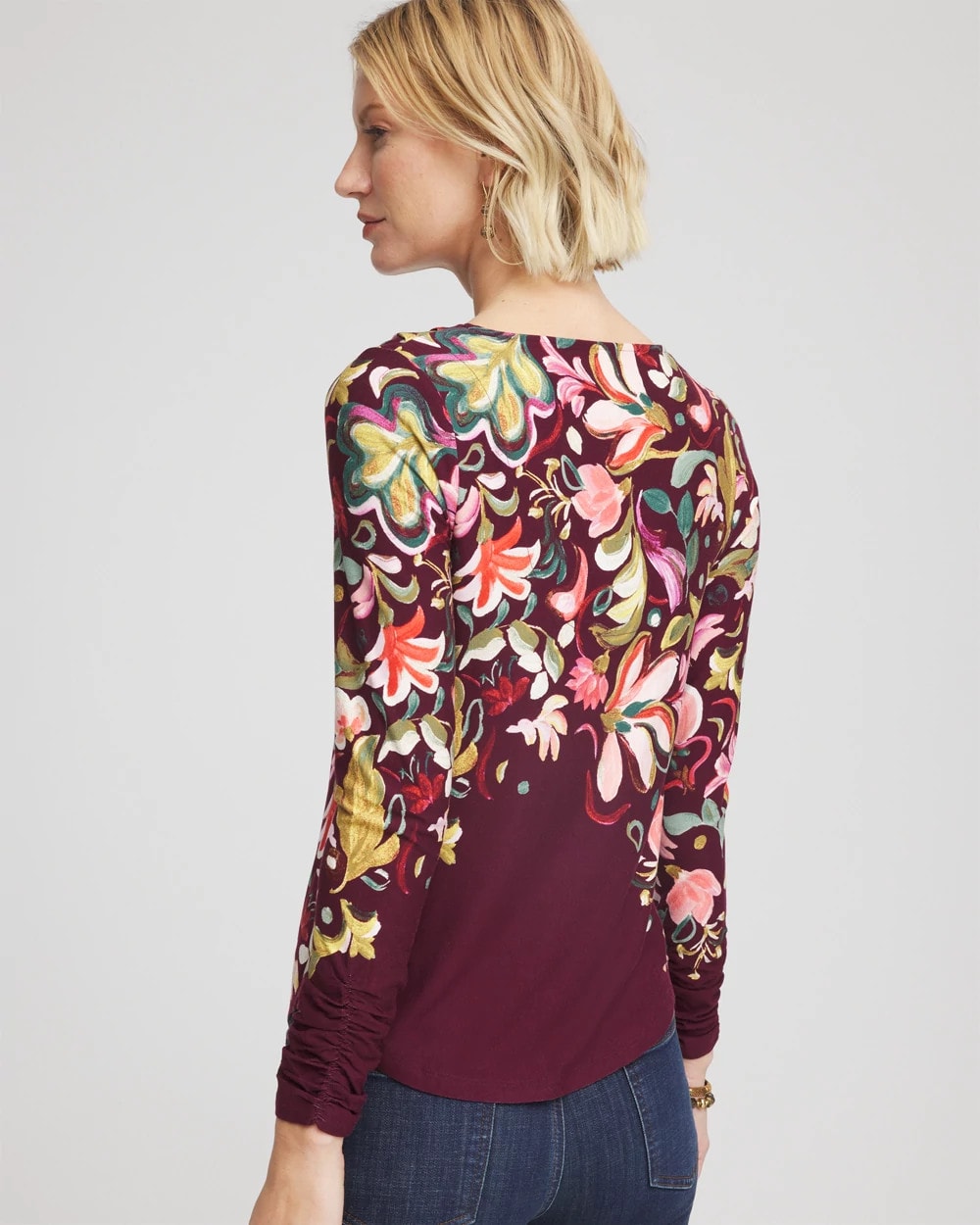 Chico's Clothing Touch of Cool™ Paisley Cowl Neck Tee