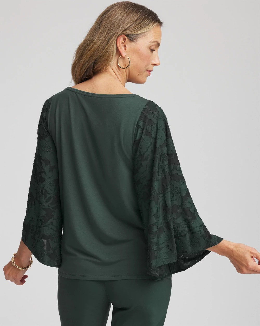 Chico's Clothing Touch of Cool™ Burnout Angel-Sleeved Top