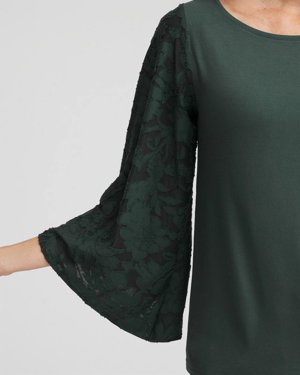Chico's Clothing Touch of Cool™ Burnout Angel-Sleeved Top