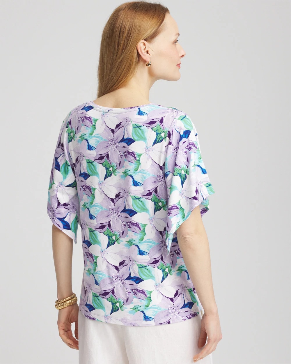 Chico's Clothing Touch of Cool™ Lily Handkerchief-Sleeve V-Neck Tee