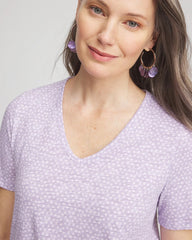 Chico's Clothing Polka-Dot Short Sleeve Forward Seam Tee